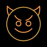 Smiling Face with Horns Icon Design vector