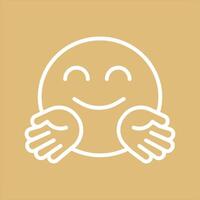 Hugging Face Icon Design vector