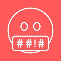 Face with Symbols on Mouth Icon Design vector