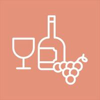 Wine Glass and Grapes Icon Design vector