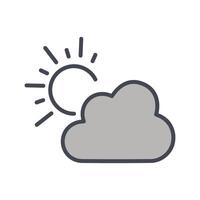 Sun Behind Small Cloud Icon Design vector