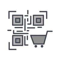 QR Code Shopping Icon Design vector