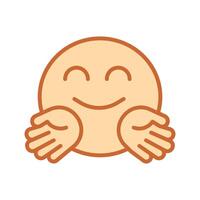 Hugging Face Icon Design vector