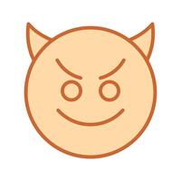 Smiling Face with Horns Icon Design vector
