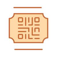 QR Code Ticket Icon Design vector