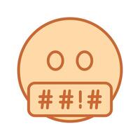 Face with Symbols on Mouth Icon Design vector