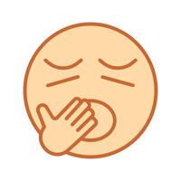 Yawning Face Icon Design vector