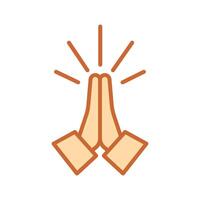 Folded Hands Icon Design vector