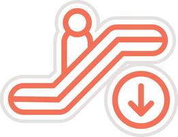 Escalator down Icon Design Illustration vector