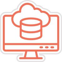 Cloud database Icon Design Illustration vector