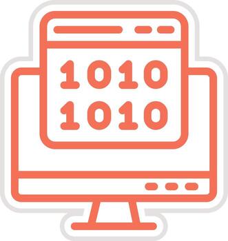 binario código icono diseño ilustración vector