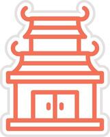 Chinese temple Icon Design Illustration vector