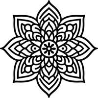 A black and white flower design on a white background vector