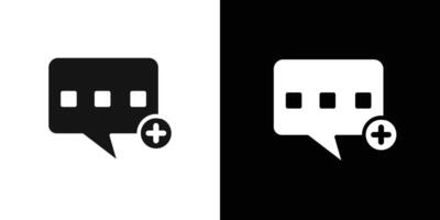 Add chat icon Flat set outline vector