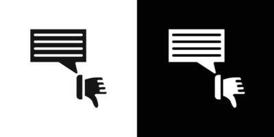 bad feedback icon Flat set outline vector