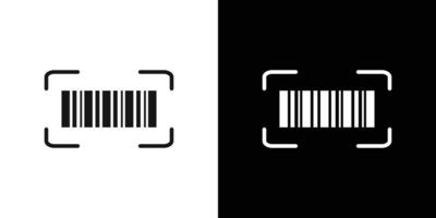 Bar code scanner icon Flat set outline vector