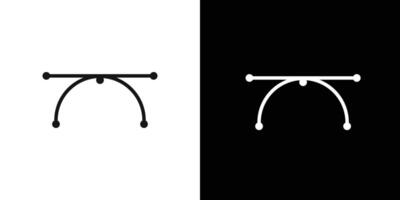 Bezier curve icon Flat set outline vector