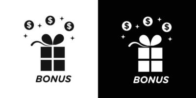 Cash bonus icon Flat set outline vector