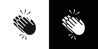 Clapping hand icon Flat set outline vector