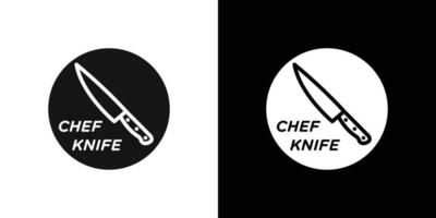 cooking chef knife icon Flat set outline vector