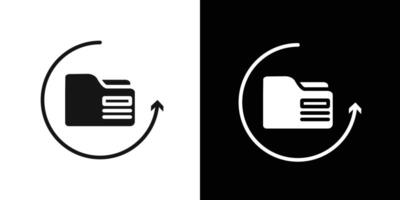 Data Recovery icon Flat set outline vector
