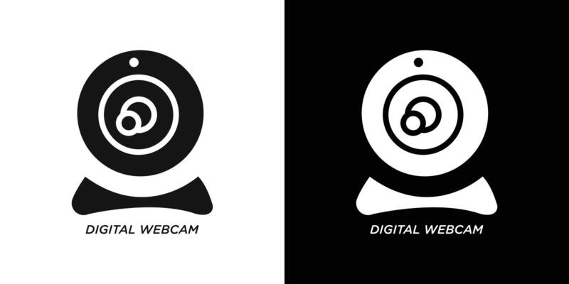 Digital Webcam icon Flat set outline