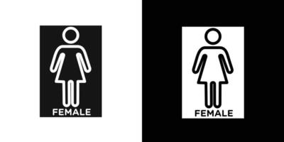 Female icon Flat set outline vector