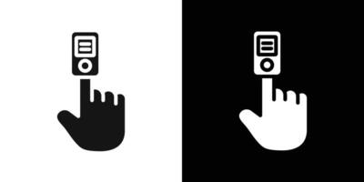 Fingertip pulse oximeter icon Flat set outline vector