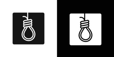gallows icon Flat set outline vector