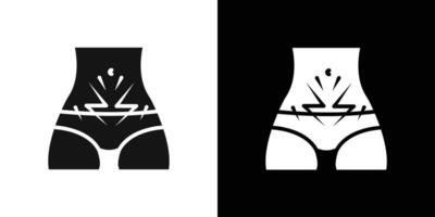 Genital rash icon Flat set outline vector