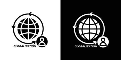 Globalization icon Flat set outline vector