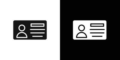 Identification card icon Flat set outline vector