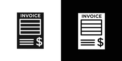 Invoice icon Flat set outline vector