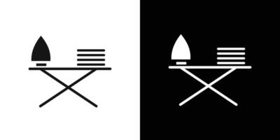 ironing table icon Flat set outline vector