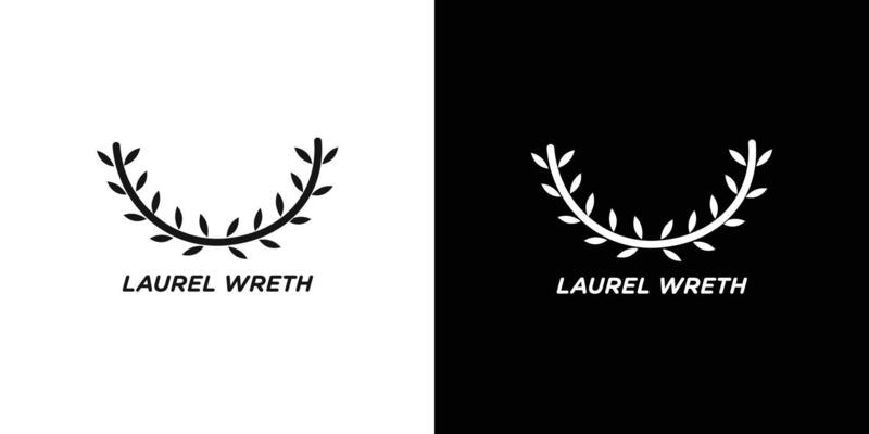 laurel wreath icon Flat set outline