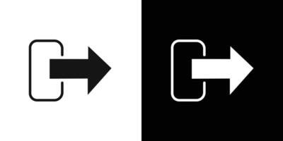 Logout icon Flat set outline vector