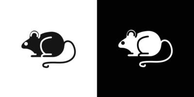mouse animal icon Flat set outline vector