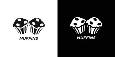 Muffin Icon Flat set outline vector