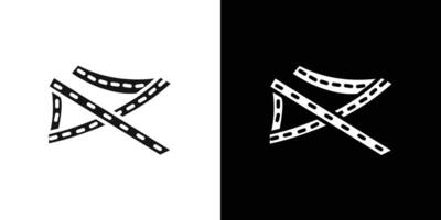 Multi level junction icon Flat set outline vector
