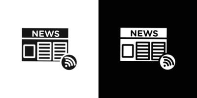 News Feed icon Flat set outline vector