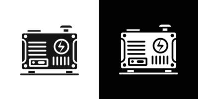 Portable power generator icon Flat set outline vector