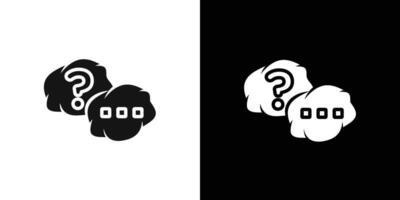 Questions and answers icon Flat set outline vector