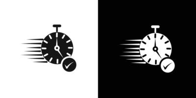 Quick approval icon Flat set outline vector