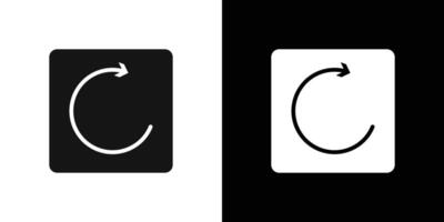 Repeat reload arrow icon Flat set outline vector