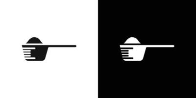 Scoop icon Flat set outline vector