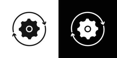 Synchronization icon Flat set outline vector