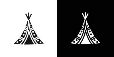 Teepee icon Flat set outline vector