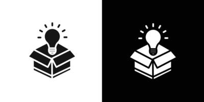 Think out of box idea icon Flat set outline vector