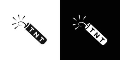 TNT dynamite icon Flat set outline vector