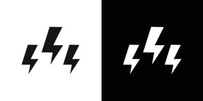 Thunder lightning icon Flat set outline vector